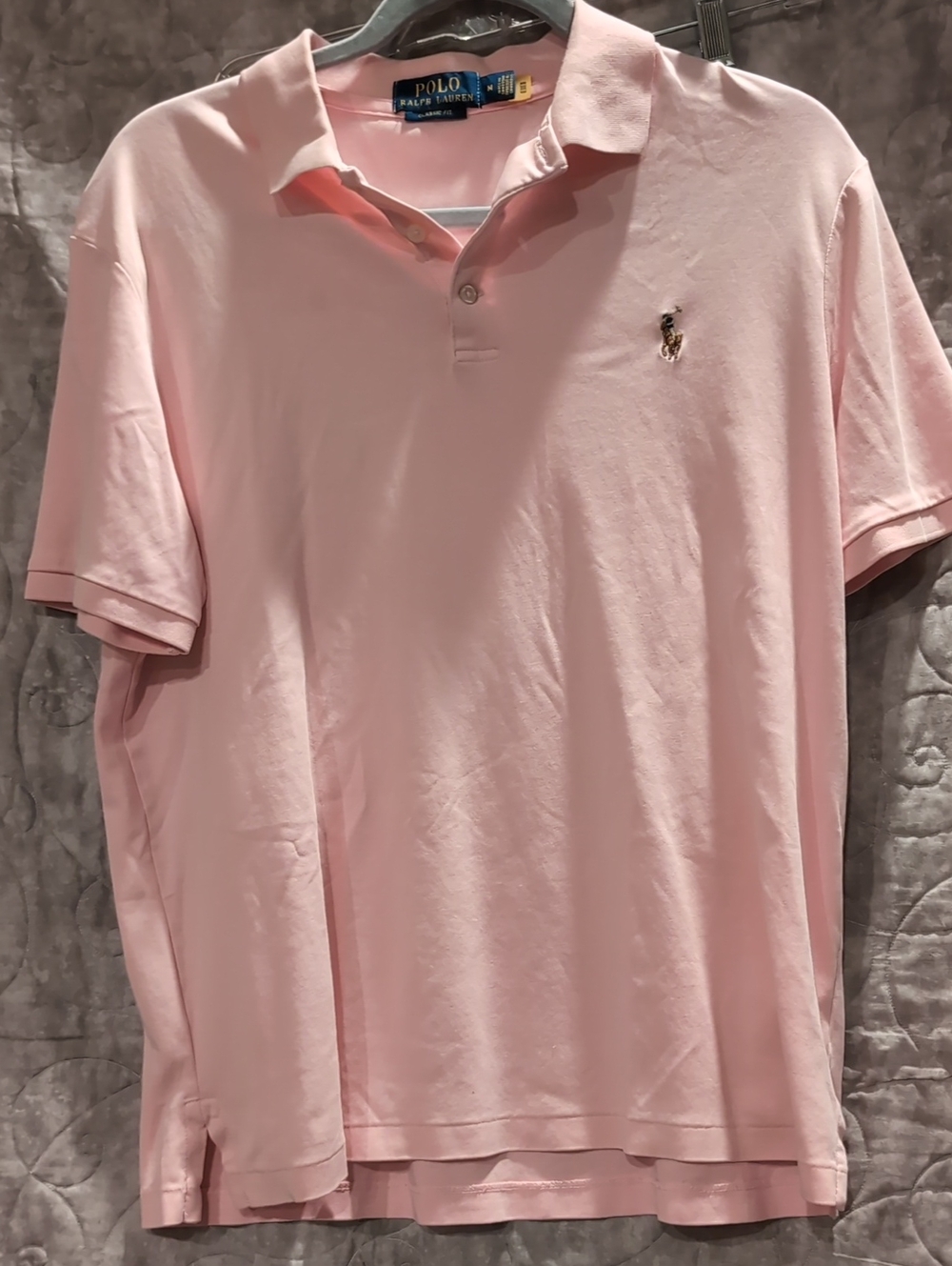 Polo by Ralph Lauren Light Pink Classic Polo Shirt with Embroidered Pony